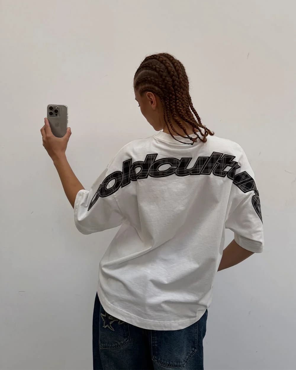 TARTAN CURVED TEE WHITE 8