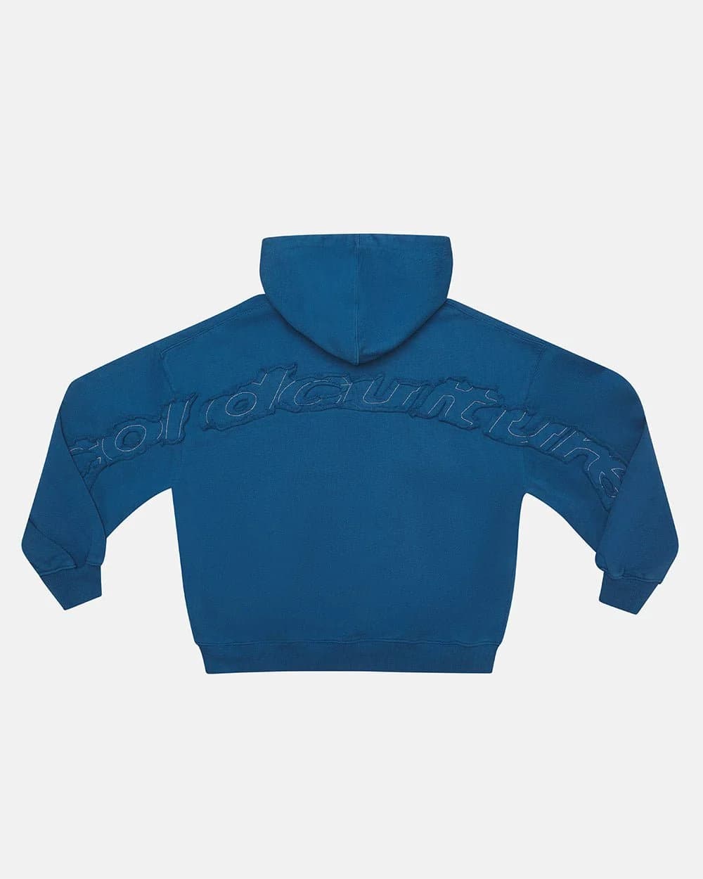 DISTRESS CURVED ZIP HOODIE DARK BLUE by COLD CULTURE