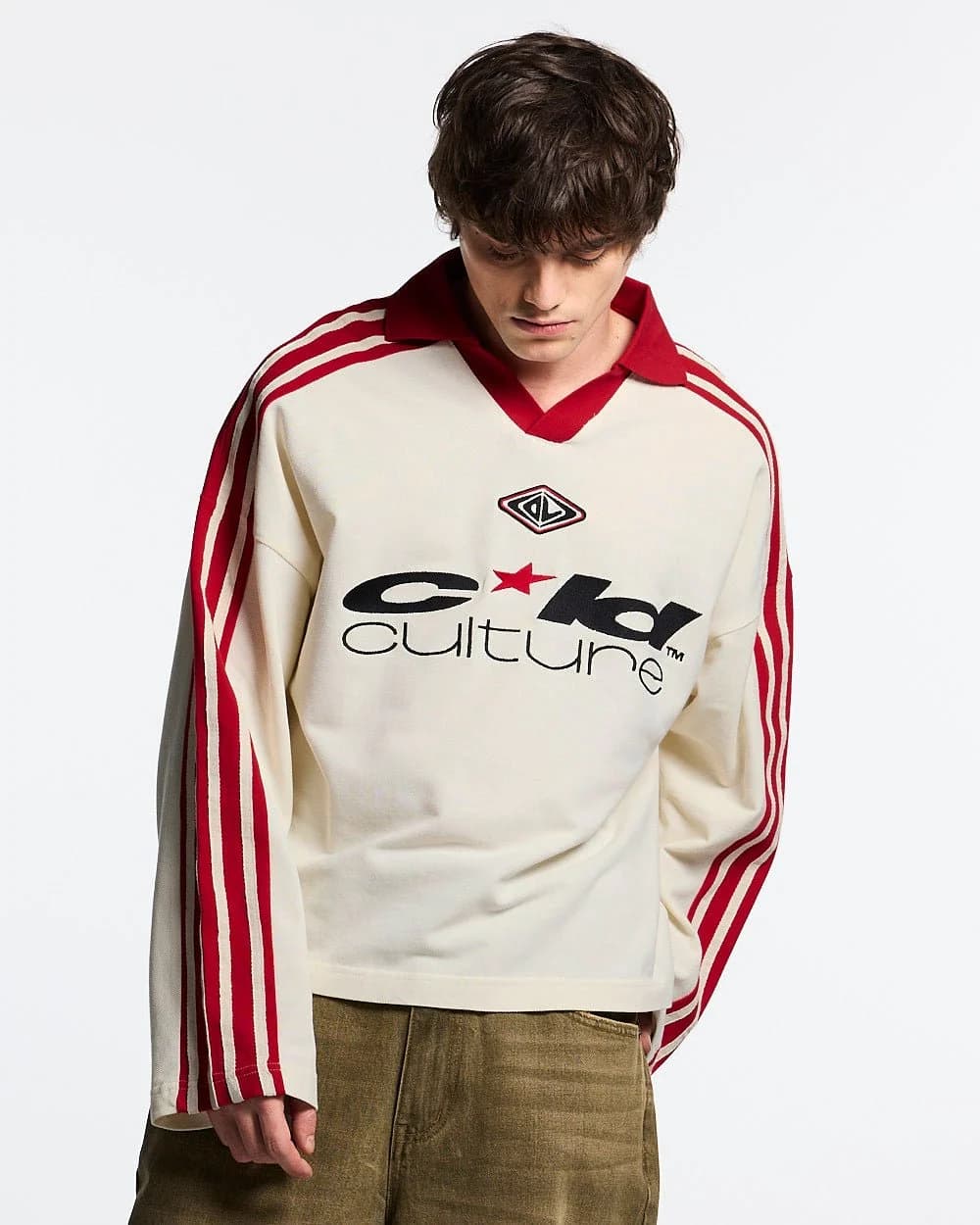 CLASSIC RAW POLO LONGSLEEVE CREAM 2
