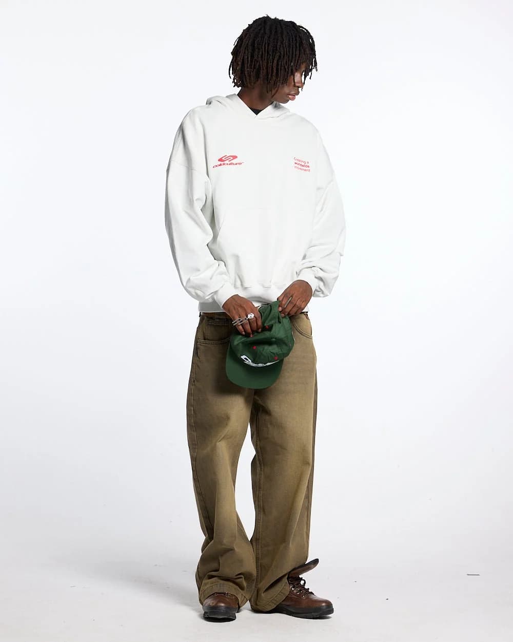 DEFENSE HOODIE LIGHT GREY & RED 4