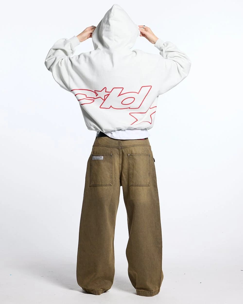 DEFENSE HOODIE LIGHT GREY & RED 5