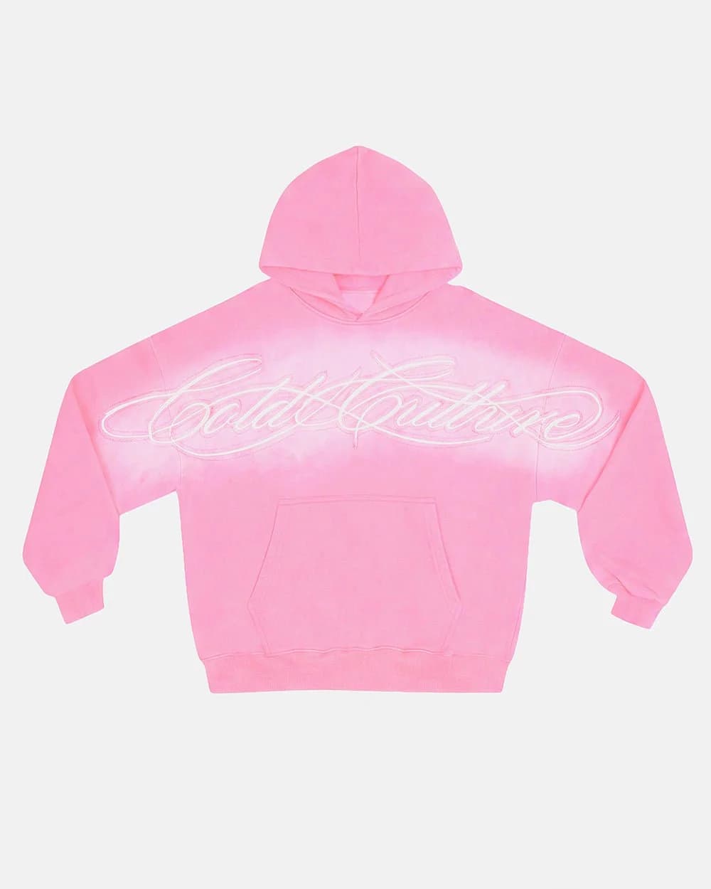 CROSSED DISTRESS HOODIE PINK by COLD CULTURE