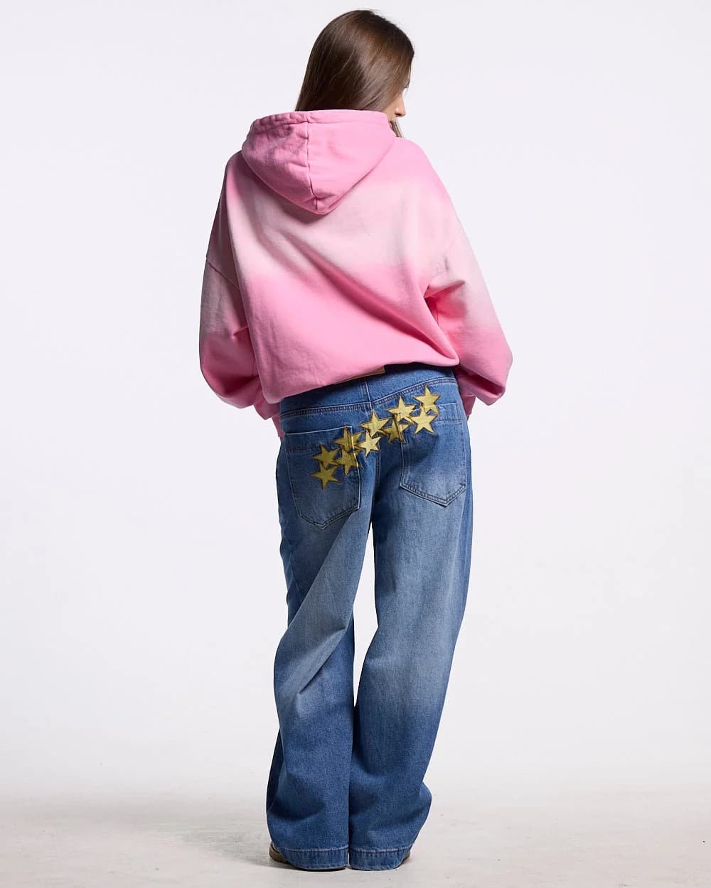 CROSSED DISTRESS HOODIE PINK 9