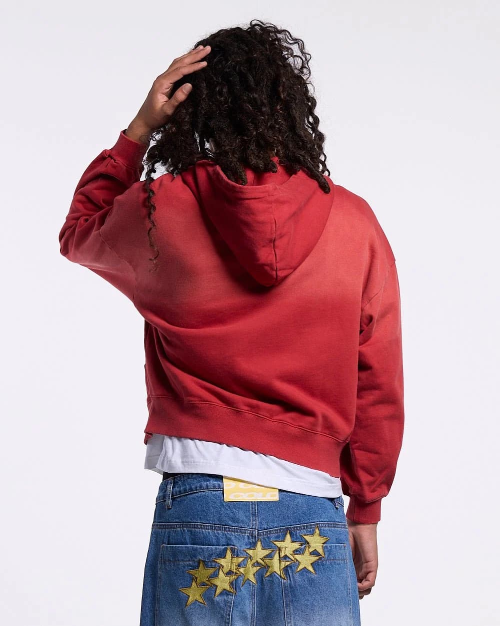 CROSSED SCRIPT ZIP HOODIE RED 4