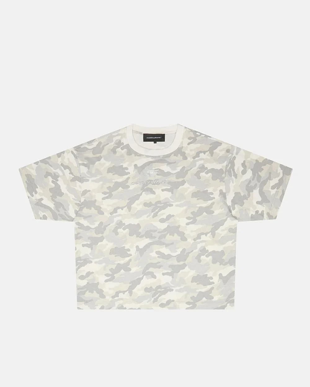 DISTRESS CURVED TEE CAMO GREY 4