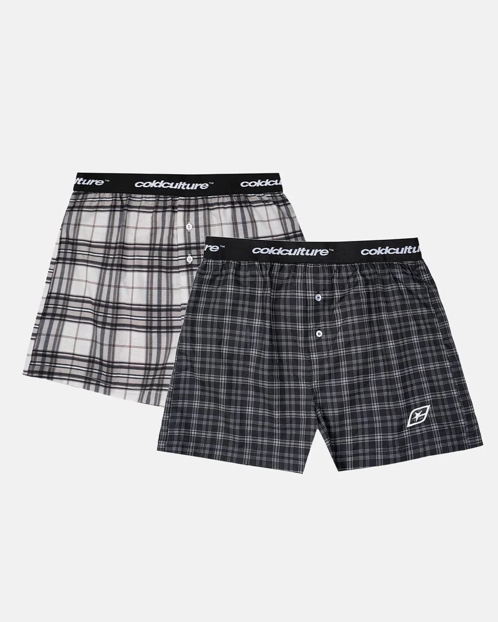 MIDNIGHT BOXERS PACK BLACK CHECKS by COLD CULTURE