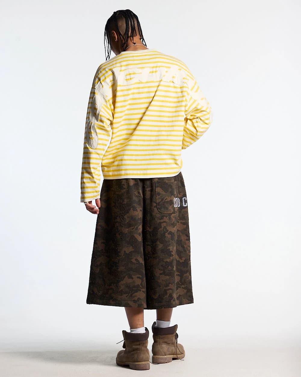 DISTRESS CURVED LONGSLEEVE YELLOW STRIPES 5