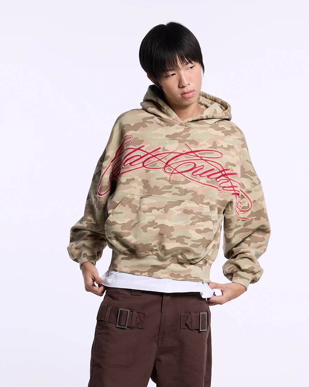 CROSSED DISTRESS HOODIE CAMO 2