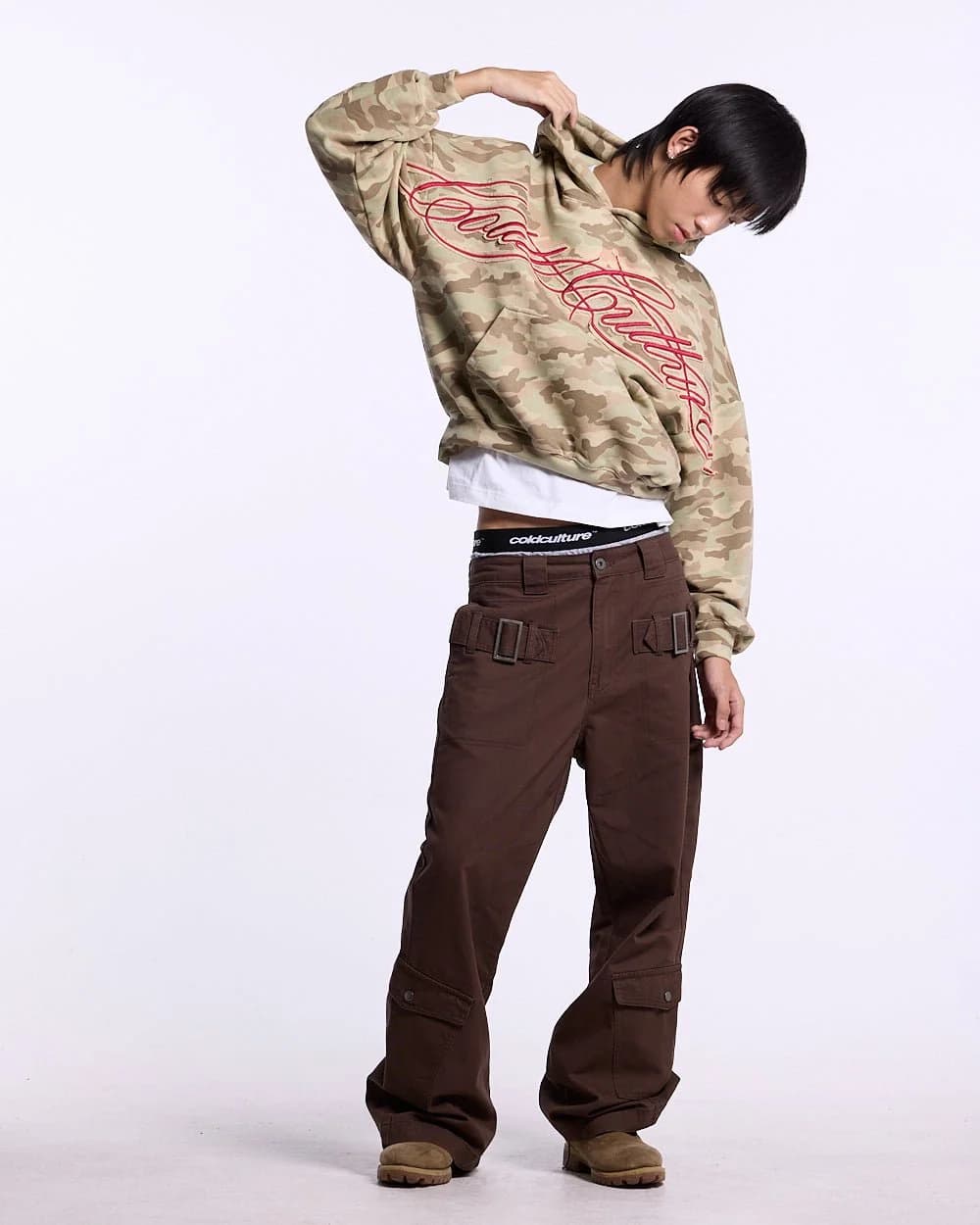 CROSSED DISTRESS HOODIE CAMO 5