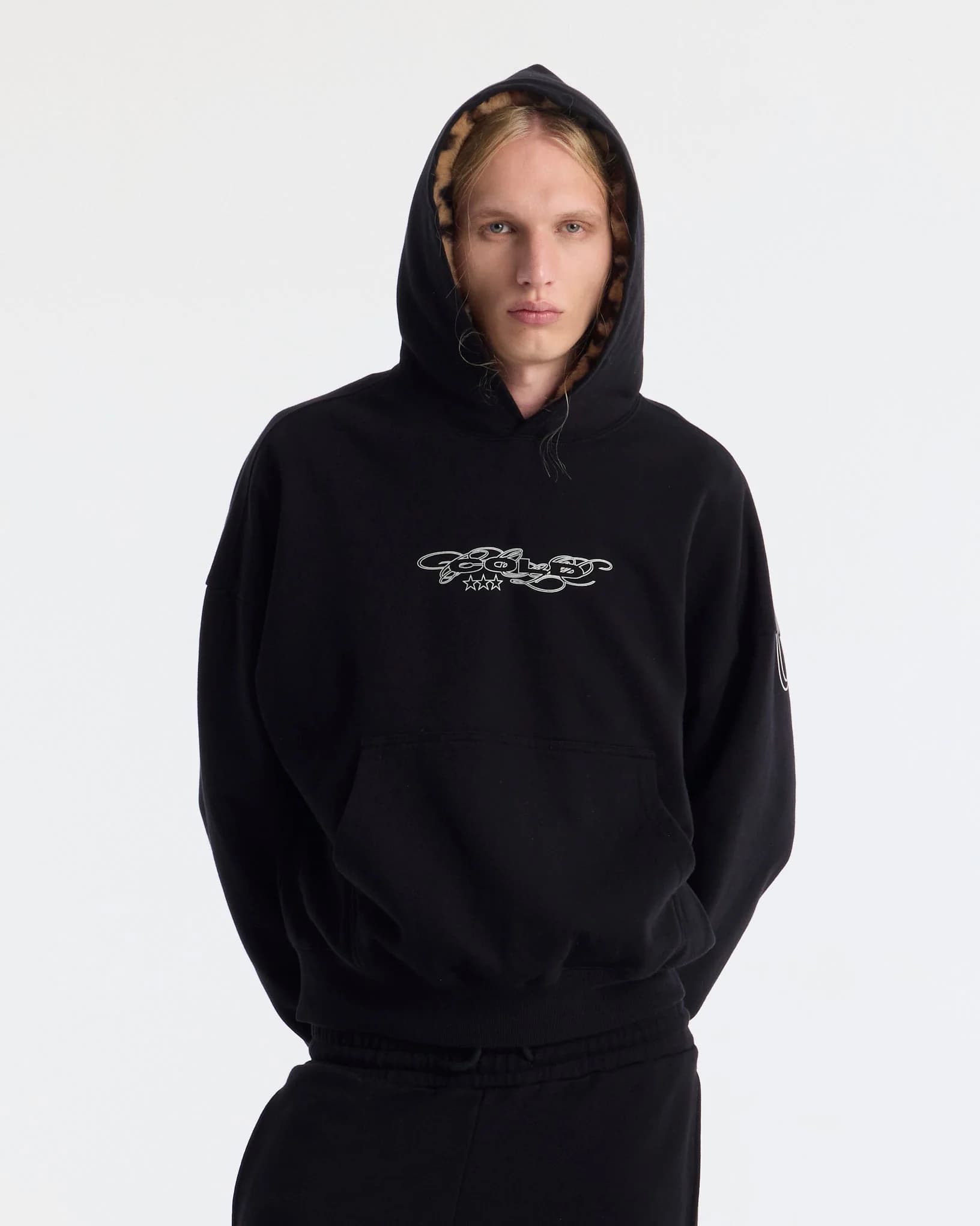 WILD LEOPARD HOODIE BLACK 2