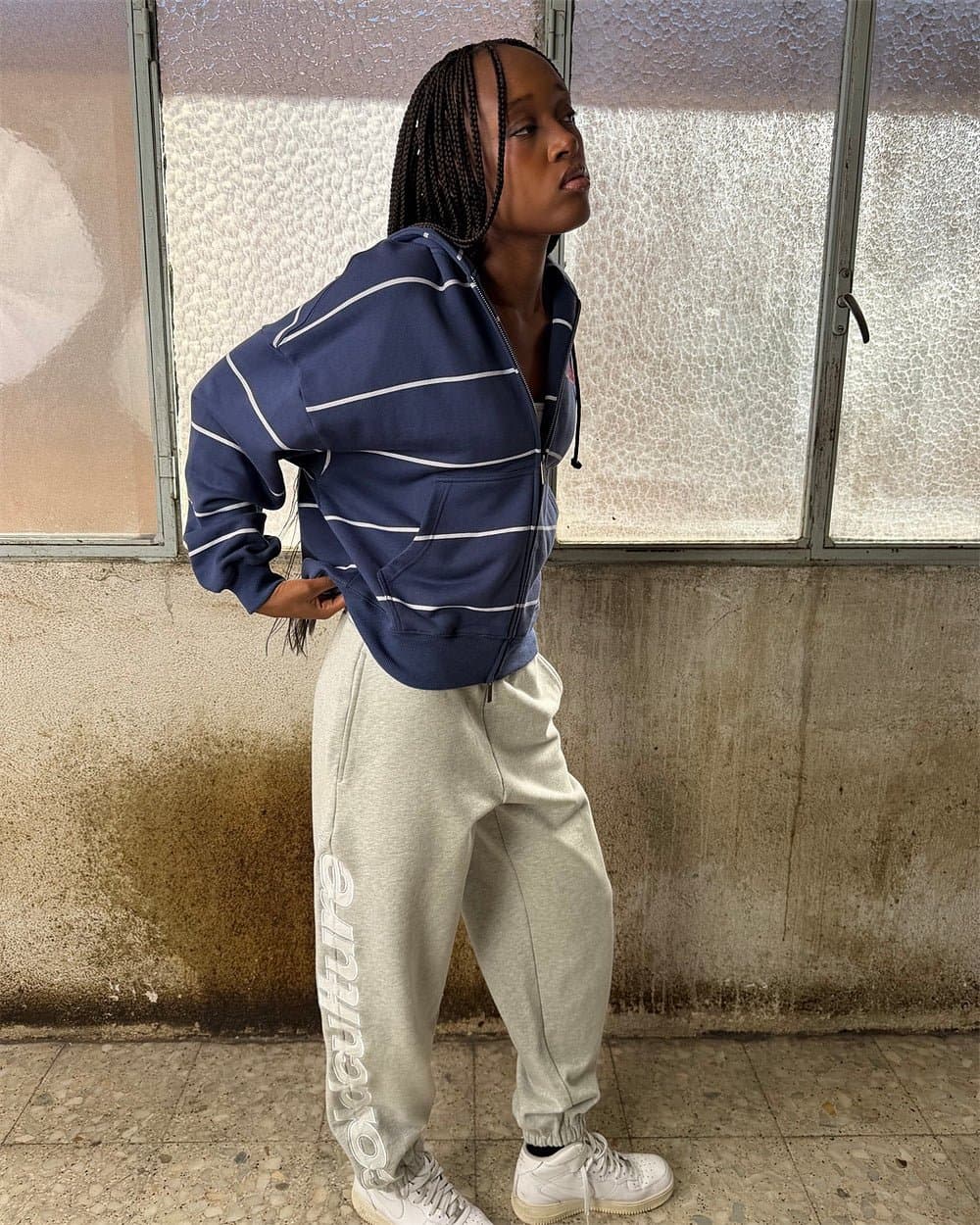 VERTICAL SWEATPANTS HEATHER GREY by COLD CULTURE