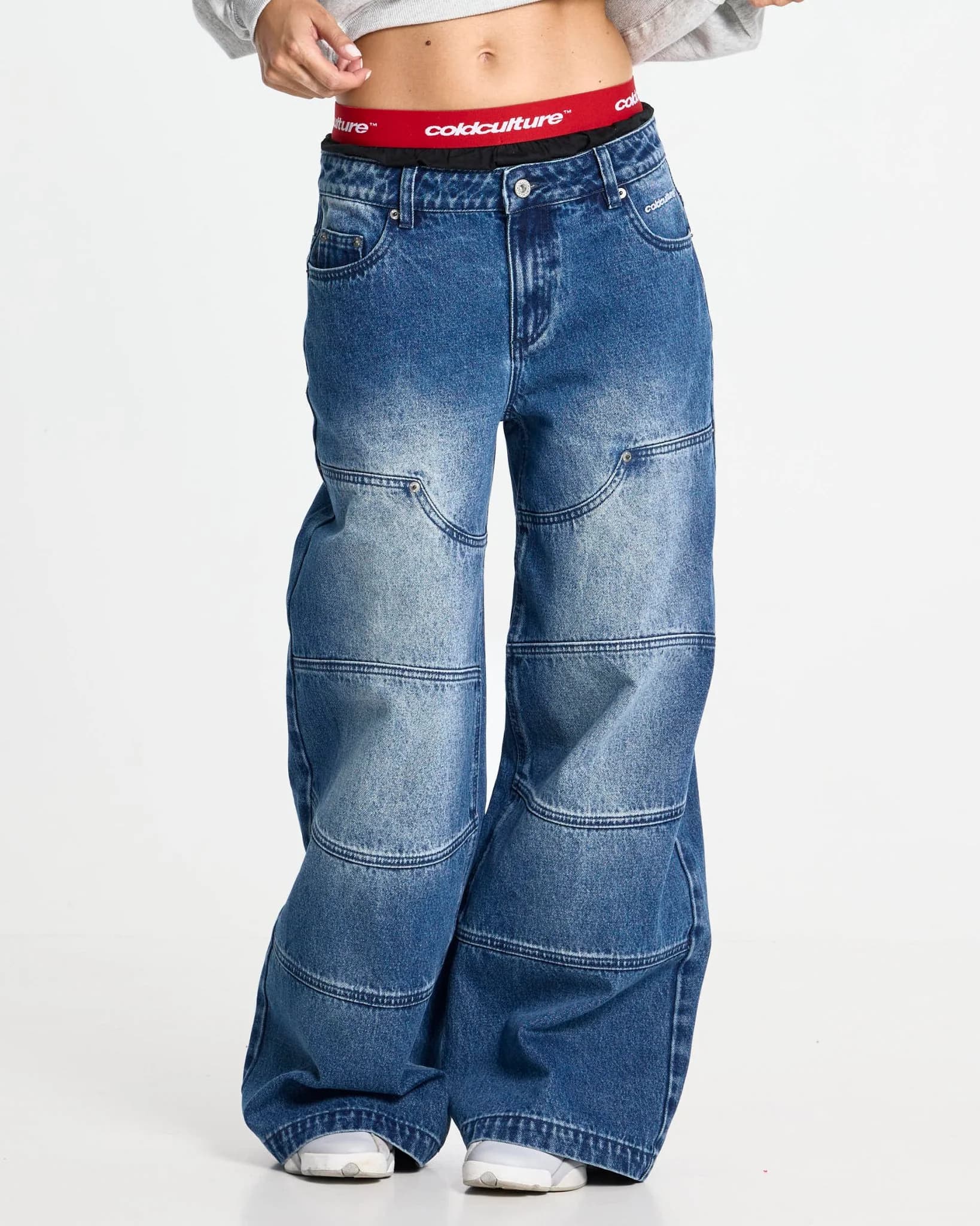 VERA LOOSE PANTS MID BLUE 3