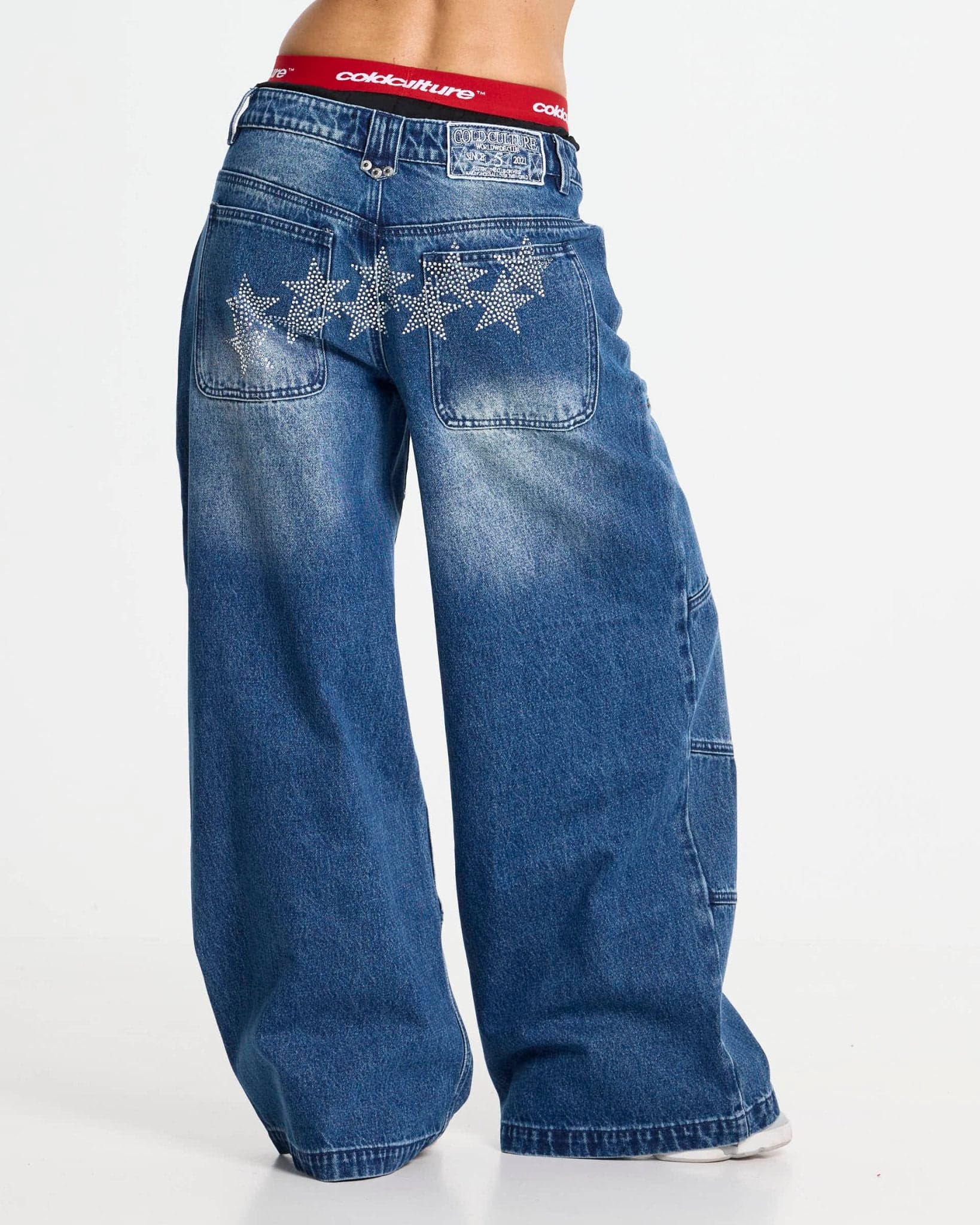 VERA LOOSE PANTS MID BLUE by COLD CULTURE