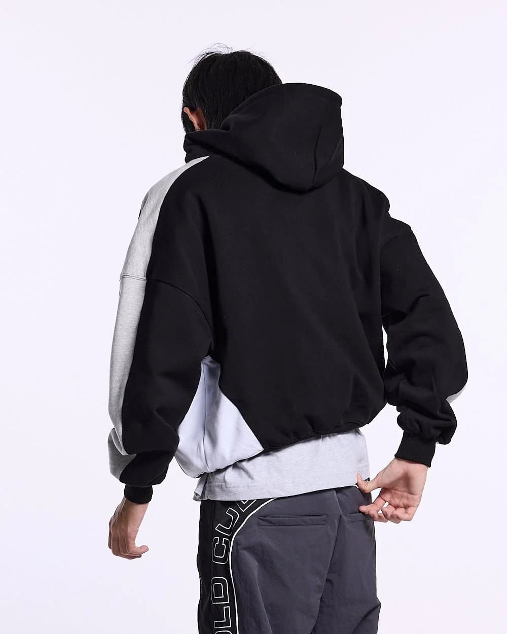 SPEED SPOKE HOODIE BLACK AND HEATHER GREY 4
