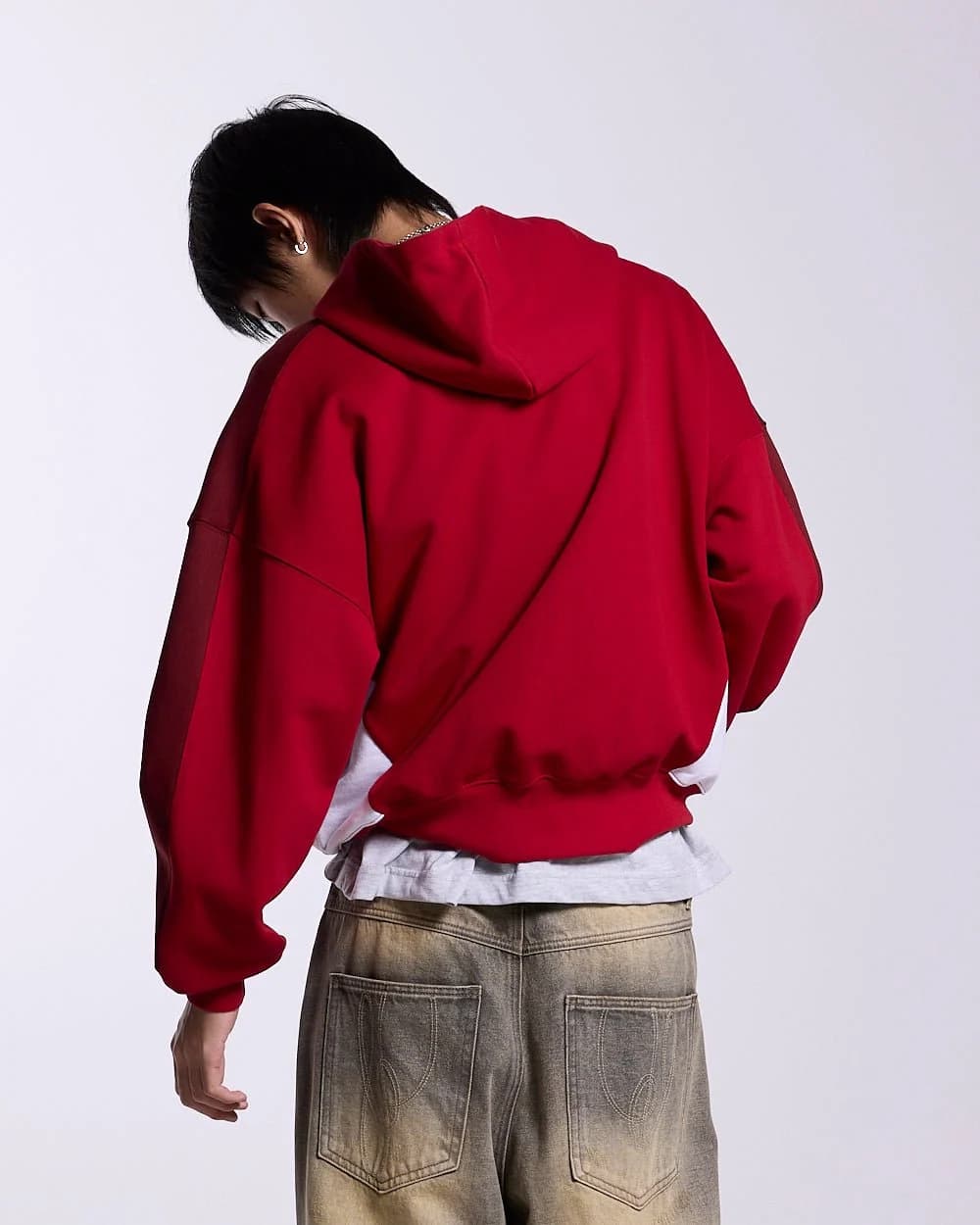SPEED SPOKE HOODIE RED AND BURGUNDY 4