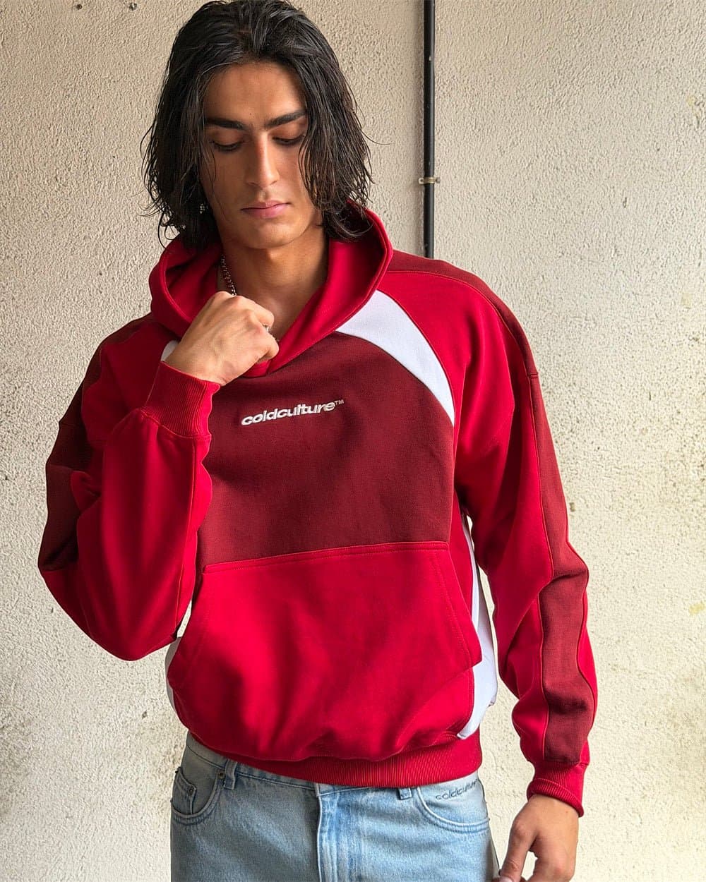 SPEED SPOKE HOODIE RED AND BURGUNDY 11