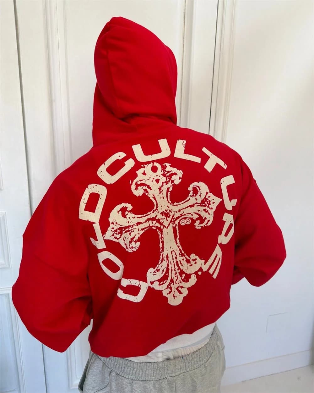 DISCHARGE HOODIE RED 11