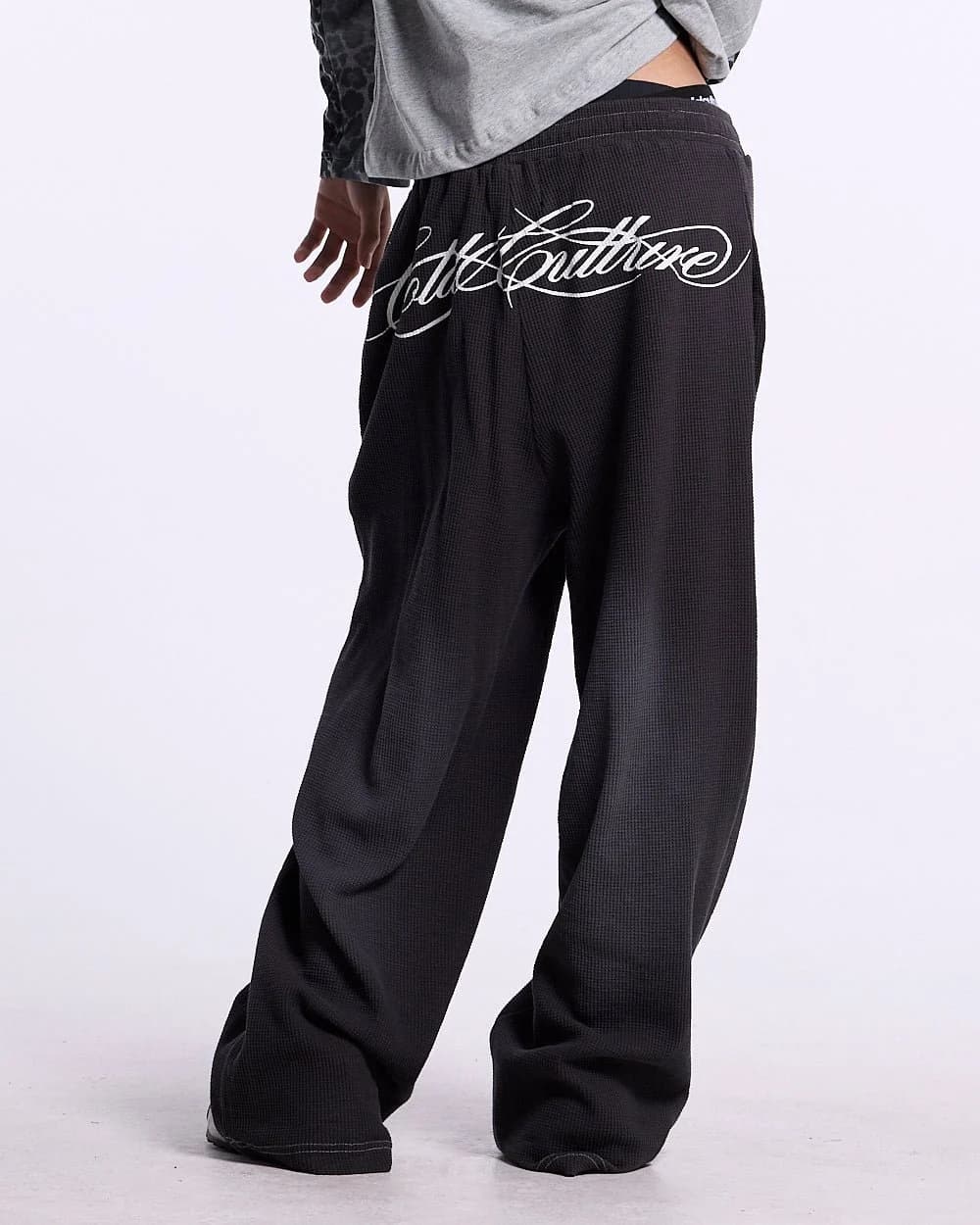 TROPICAL WAFFLE PANTS DARK GREY 2