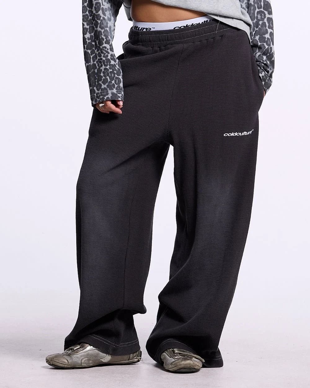 TROPICAL WAFFLE PANTS DARK GREY 8
