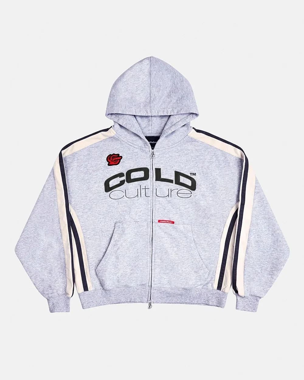 BIKER ZIP HOODIE HEATHER GREY by COLD CULTURE