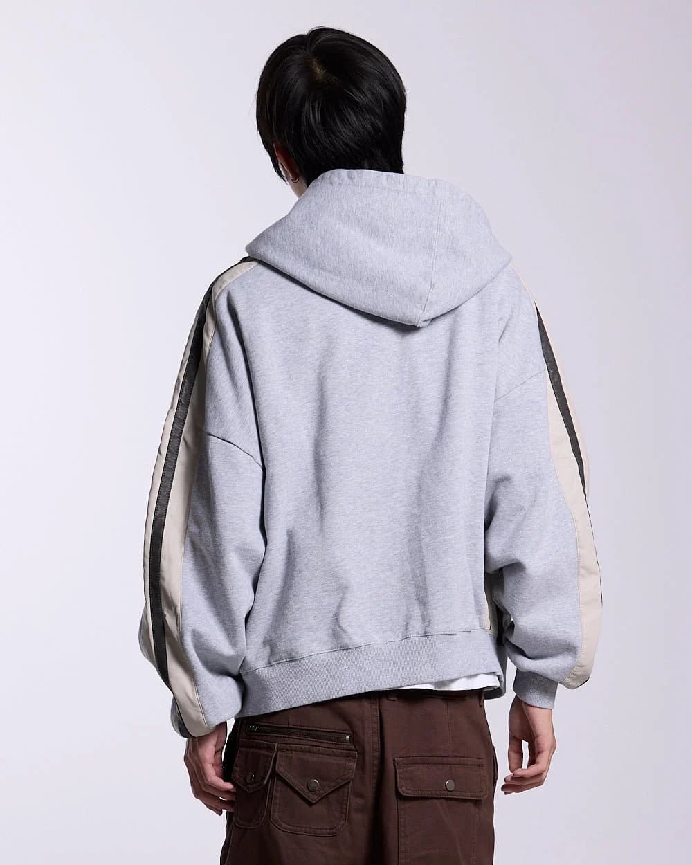 BIKER ZIP HOODIE HEATHER GREY 4