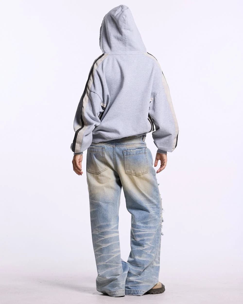 BIKER ZIP HOODIE HEATHER GREY 10