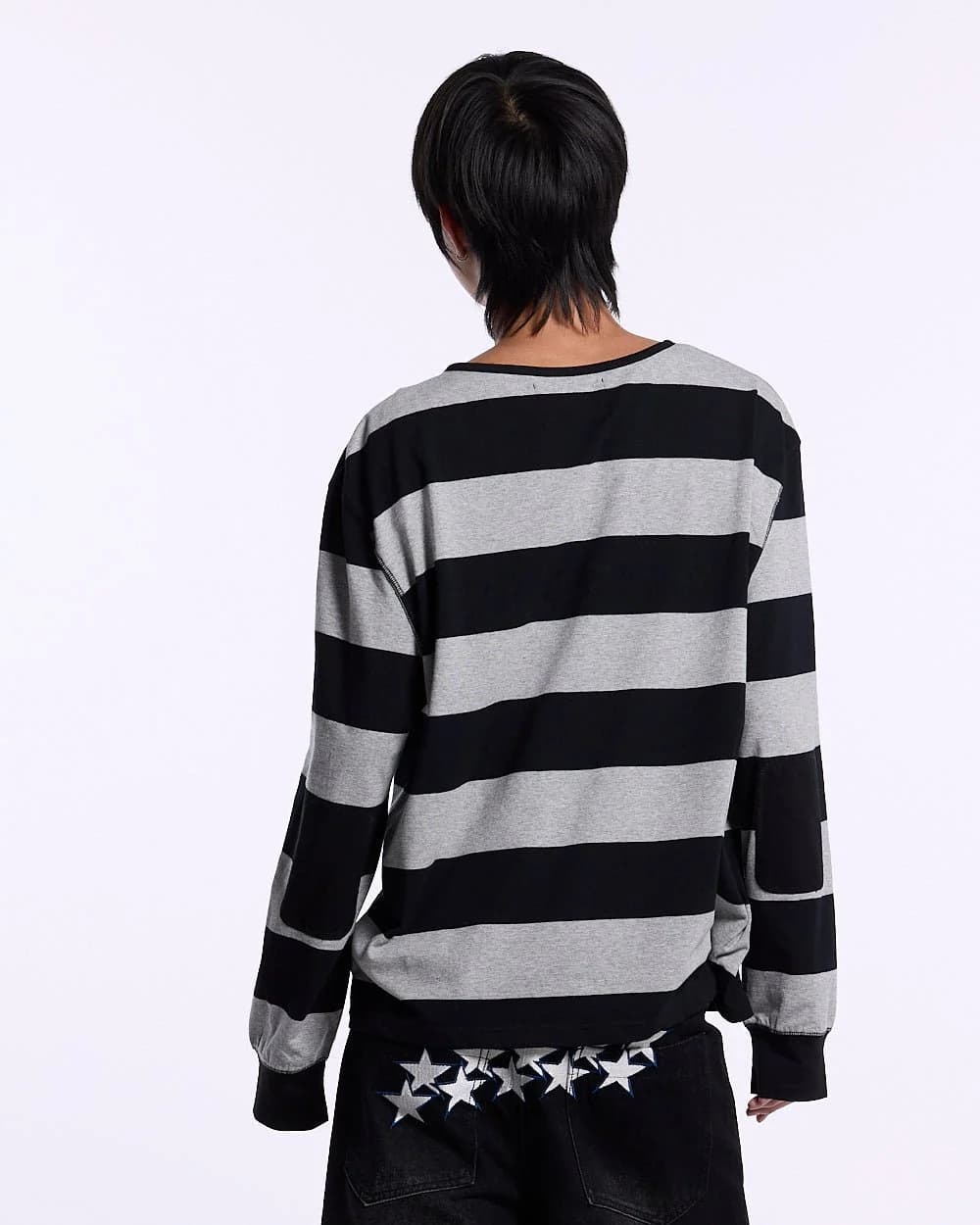 DOCKSIDE TEE GREY STRIPES 4