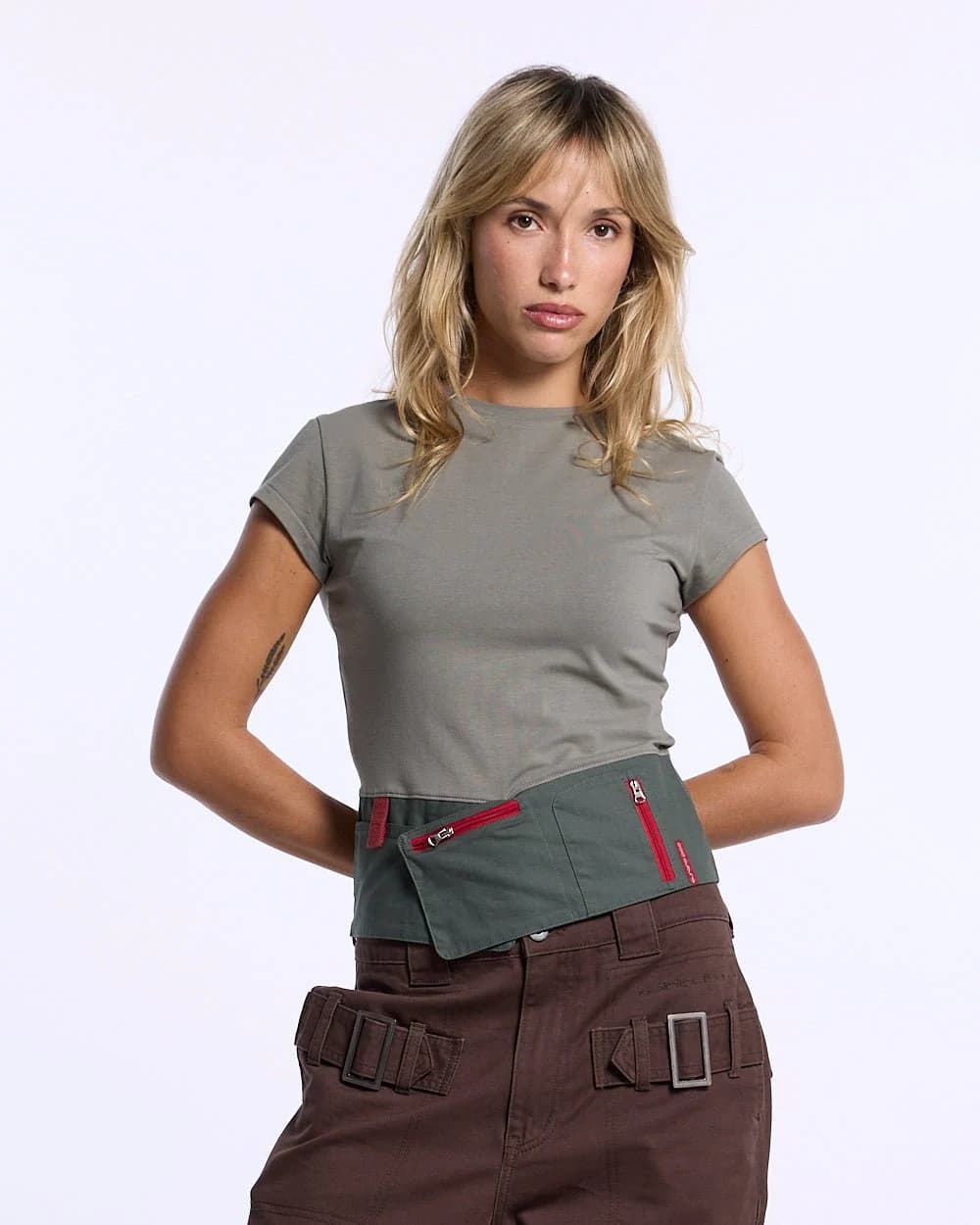 INTERFACE BABY TEE WOMAN MILITARY GREEN by COLD CULTURE