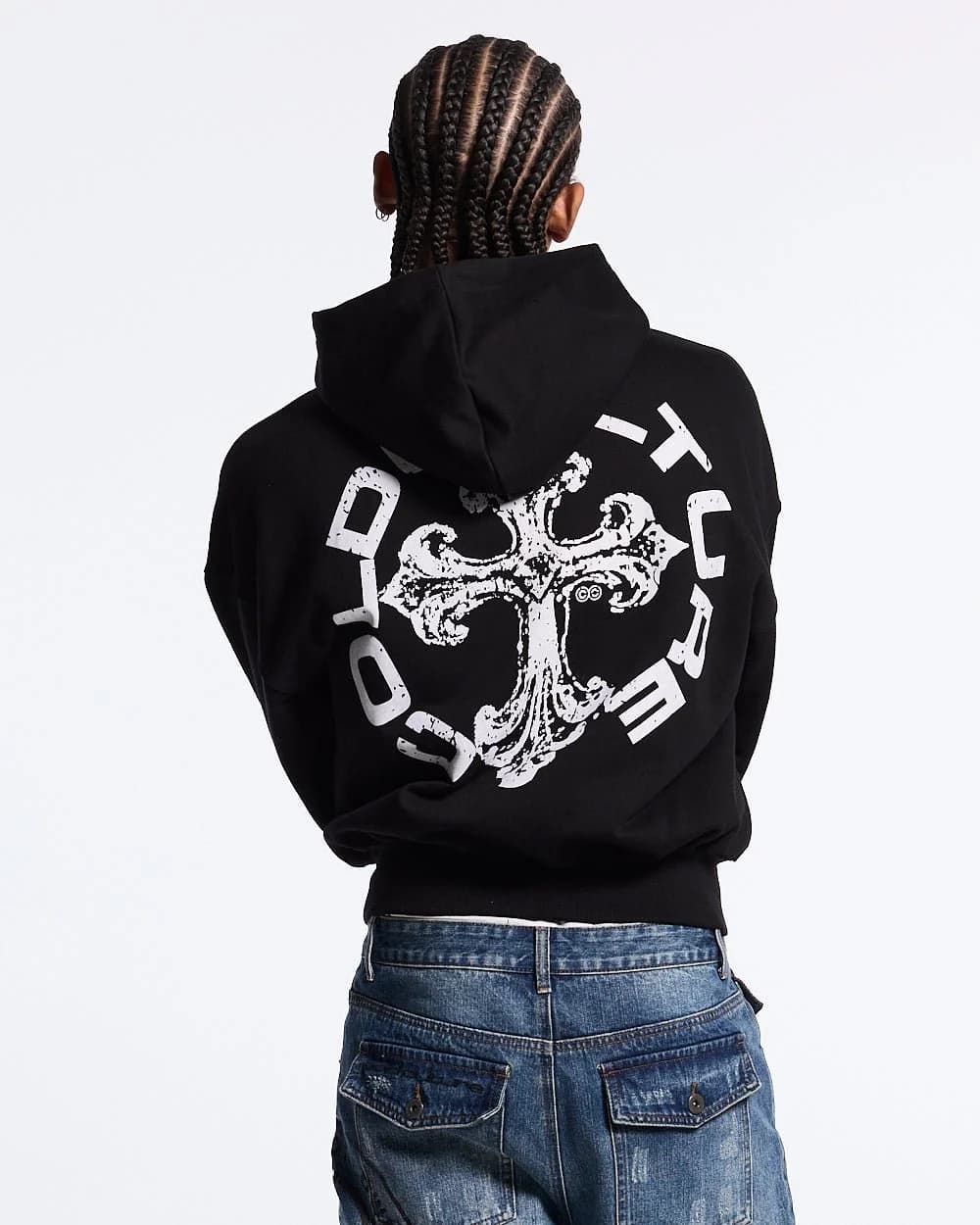 DISCHARGE HOODIE BLACK 2