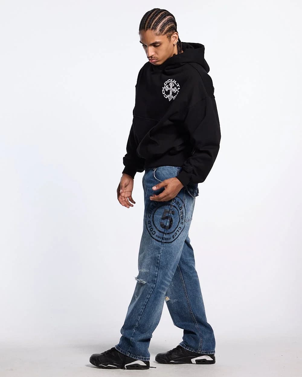 DISCHARGE HOODIE BLACK 6
