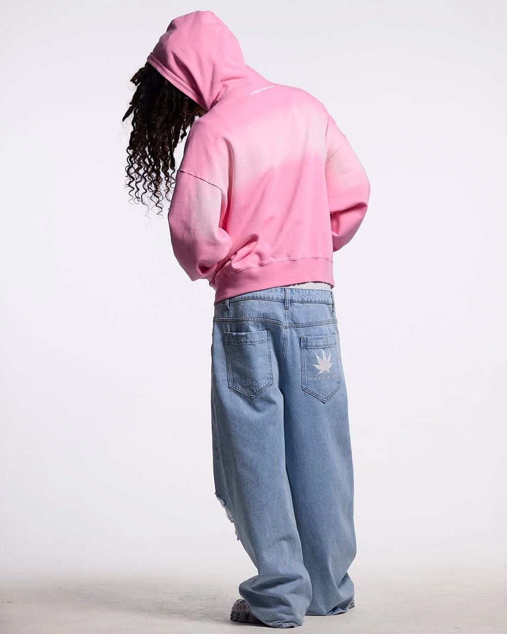 CROSSED SCRIPT ZIP HOODIE PINK 6
