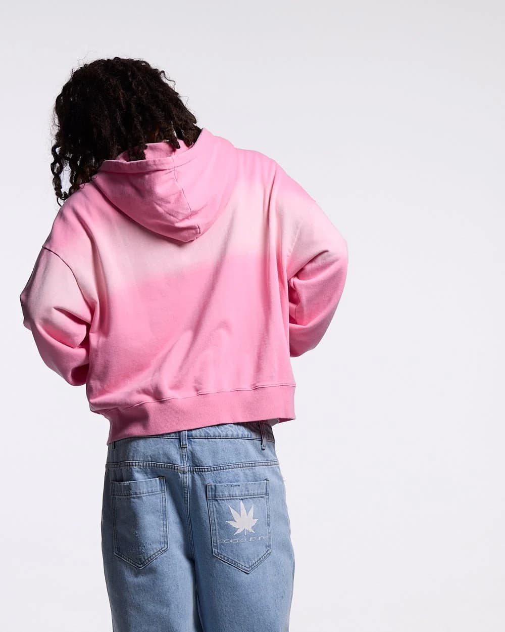 CROSSED SCRIPT ZIP HOODIE PINK 4