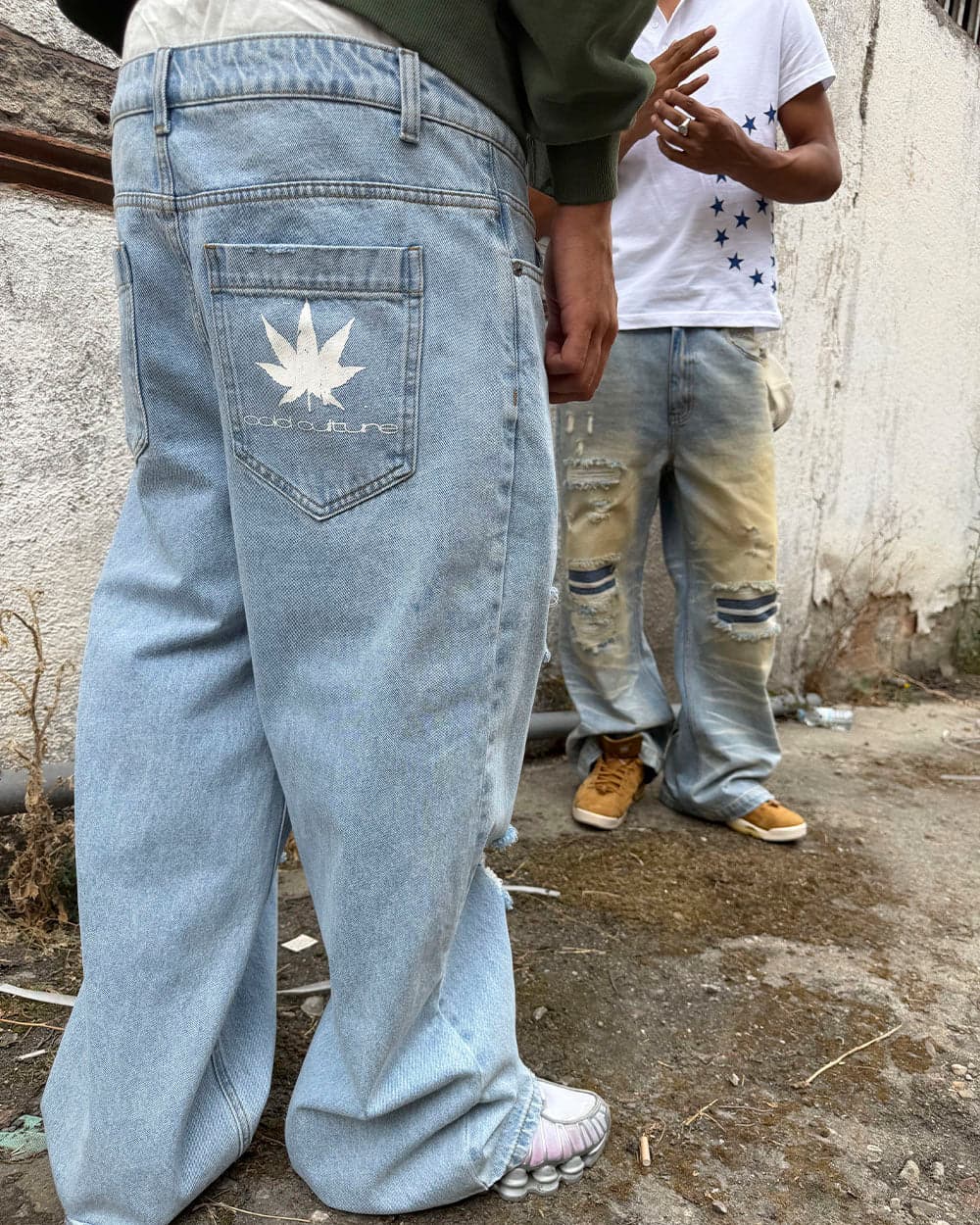 TATTERED PANTS LIGHT DENIM 9