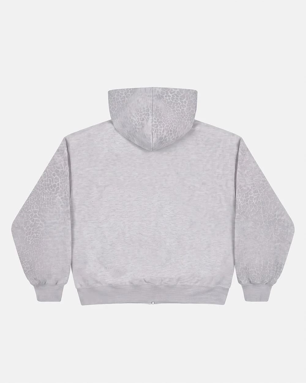 STRIPE ZIP HOODIE HEATHER GREY 3