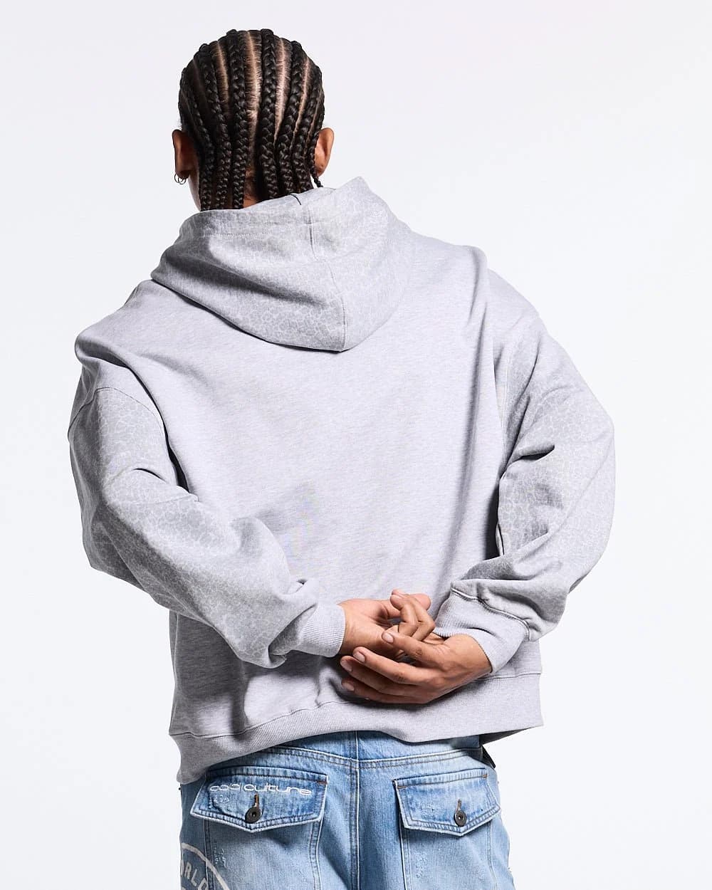 STRIPE ZIP HOODIE HEATHER GREY 4