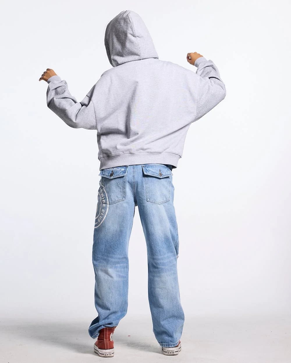 STRIPE ZIP HOODIE HEATHER GREY 10