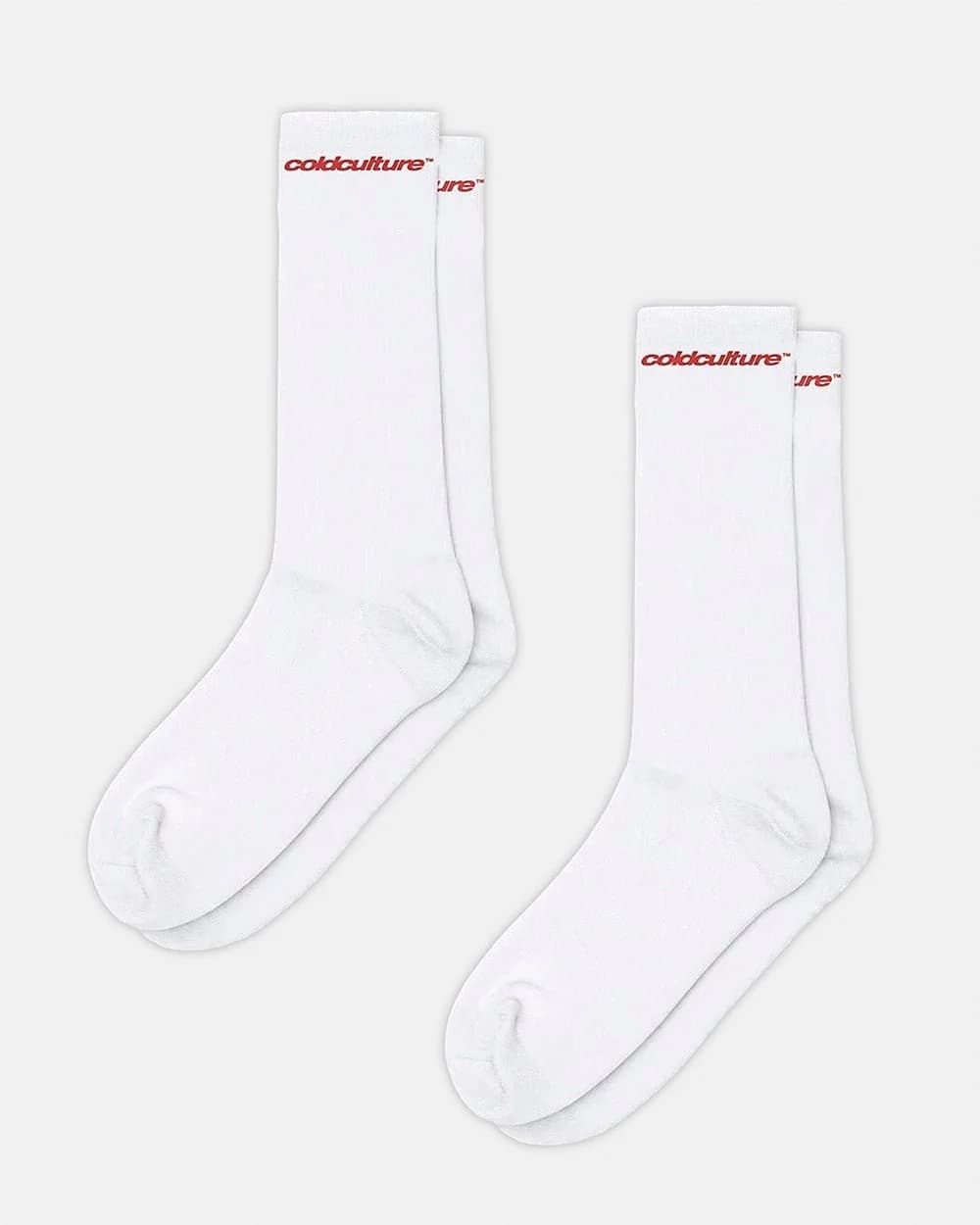 2 PACK BASIC SOCKS WHITE by COLD CULTURE