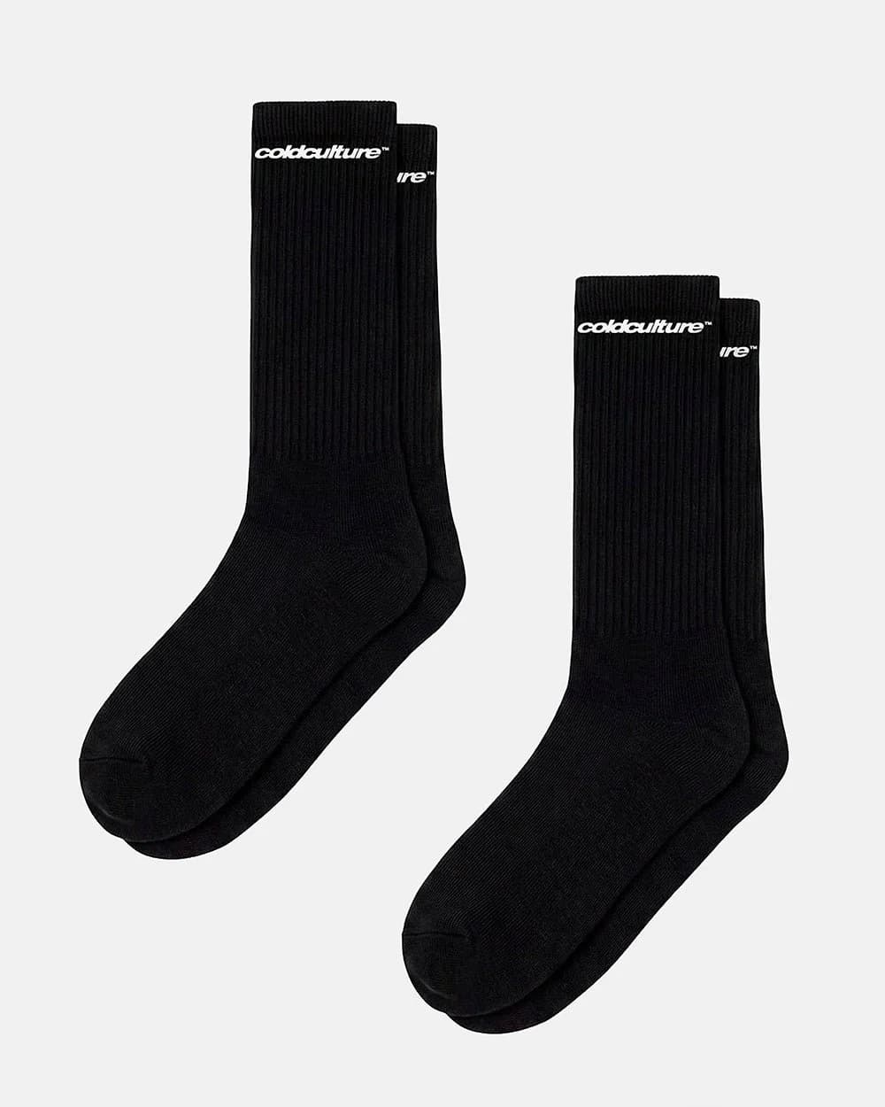 2 PACK BASIC SOCKS BLACK by COLD CULTURE