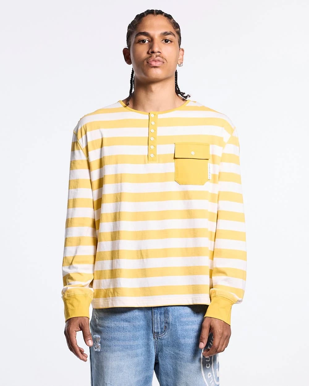 BANDLINE LONGSLEEVE YELLOW & HEATHER GREY 2