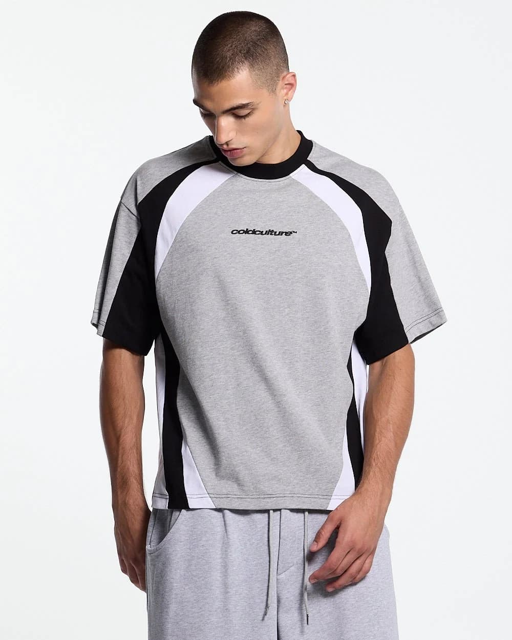 SPEED SPOKE TEE BLACK & HEATHER GREY 2