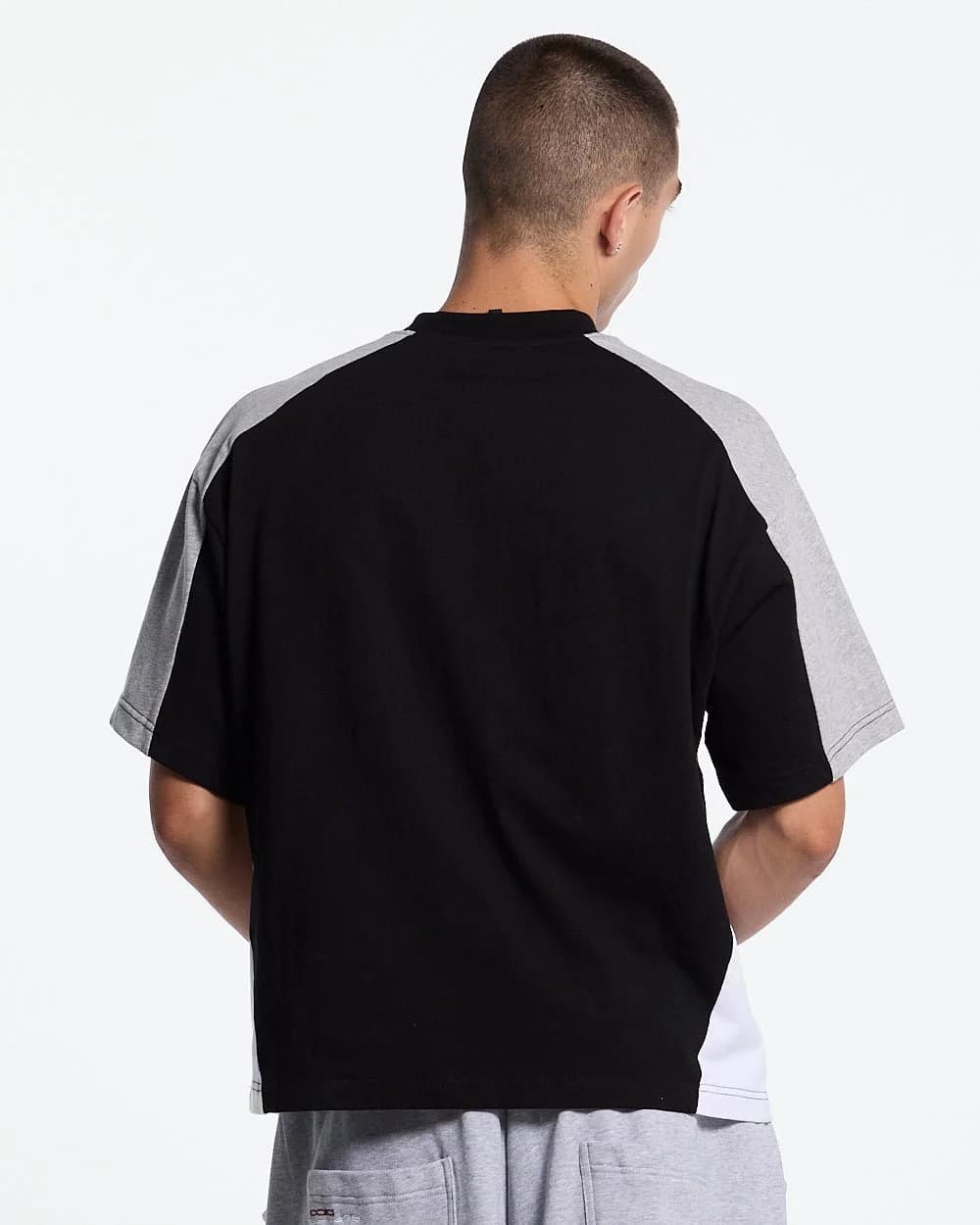 SPEED SPOKE TEE BLACK & HEATHER GREY 4