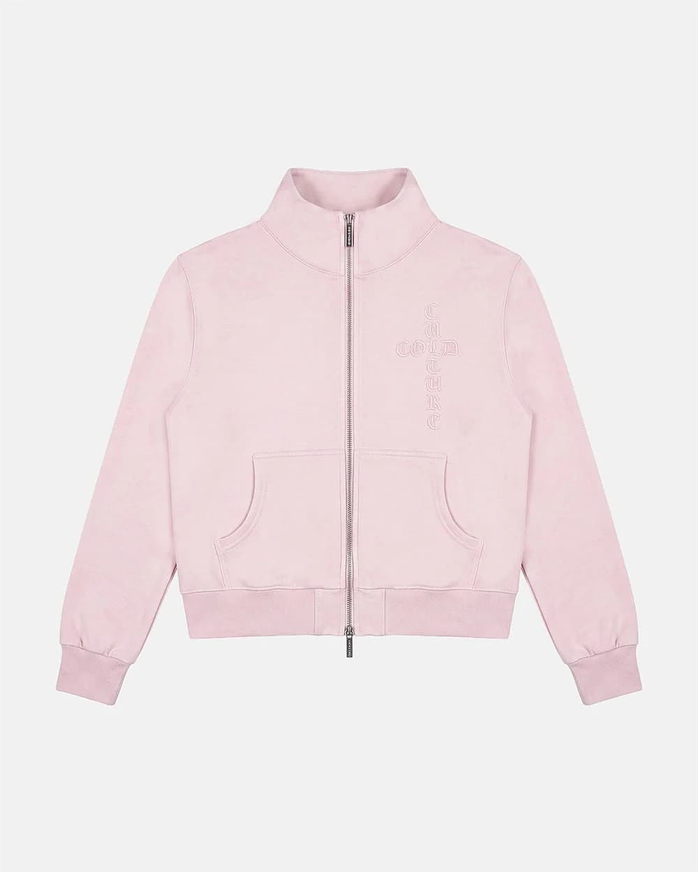 CROSSED ZIP HOODIE PINK 2