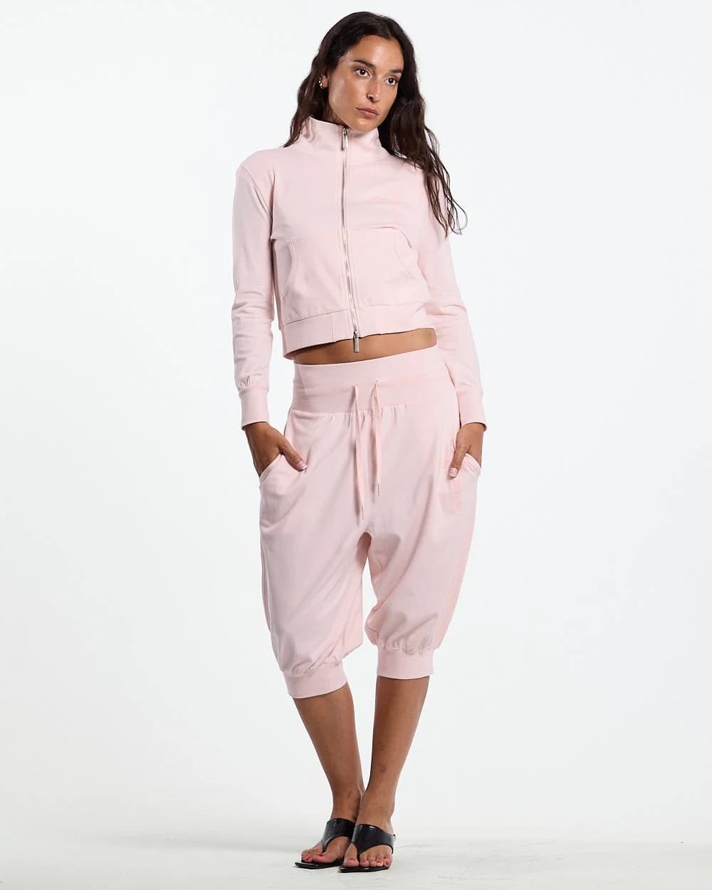 CROSSED ZIP HOODIE PINK 6