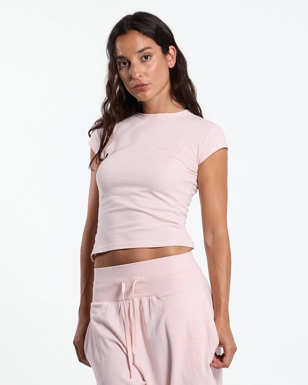 CROSSED BABY TEE PINK by COLD CULTURE