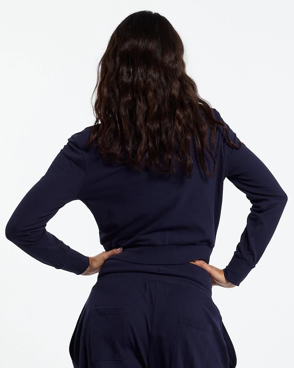 CROSSED ZIP HOODIE WOMAN NAVY 3