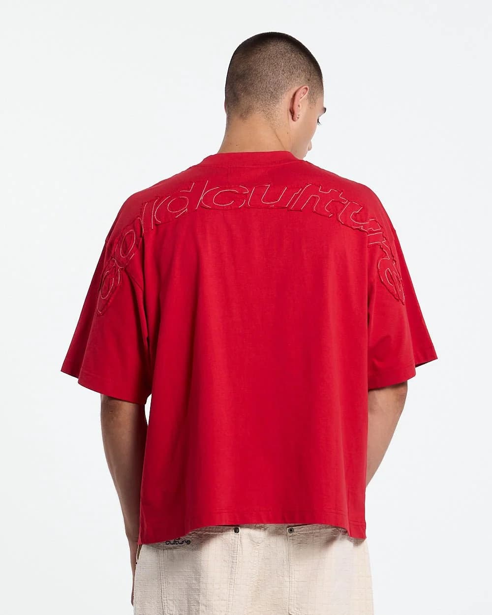DISTRESS CURVED TEE RED by COLD CULTURE