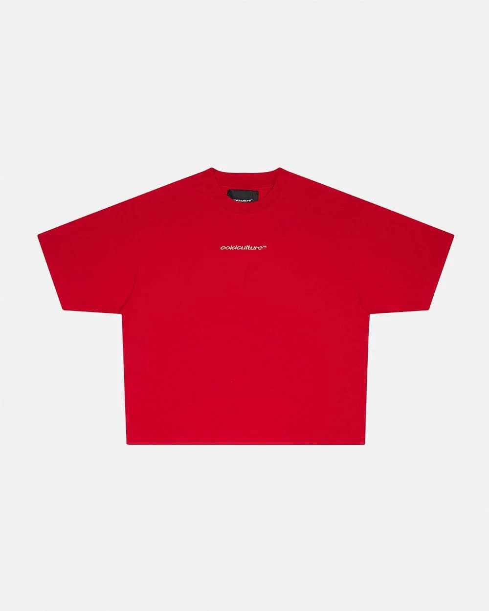 DISTRESS CURVED TEE RED 3