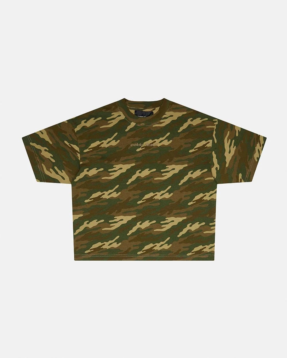 DISTRESS CURVED TEE CAMO 4