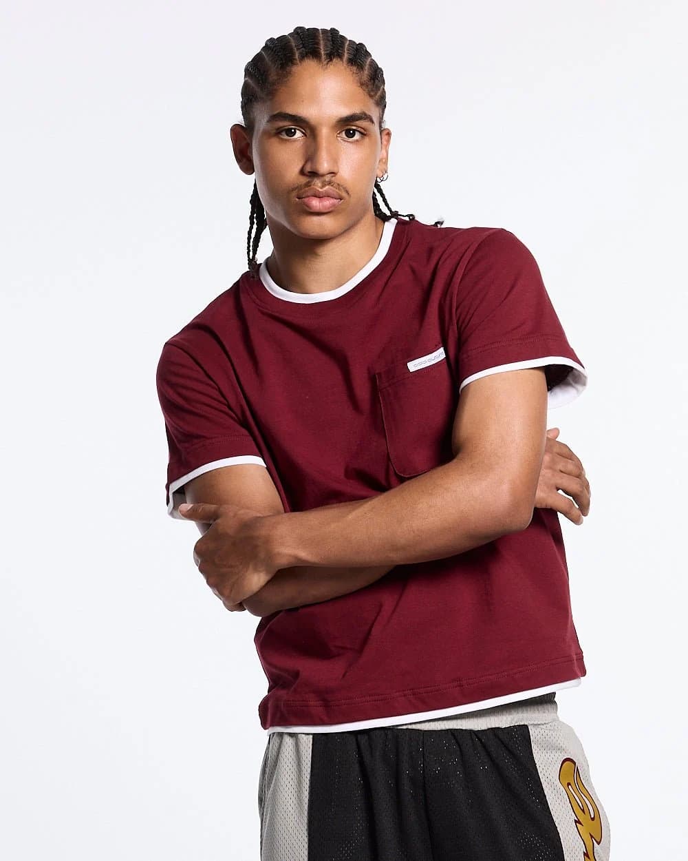 DOUBLE TEE BURGUNDY 2
