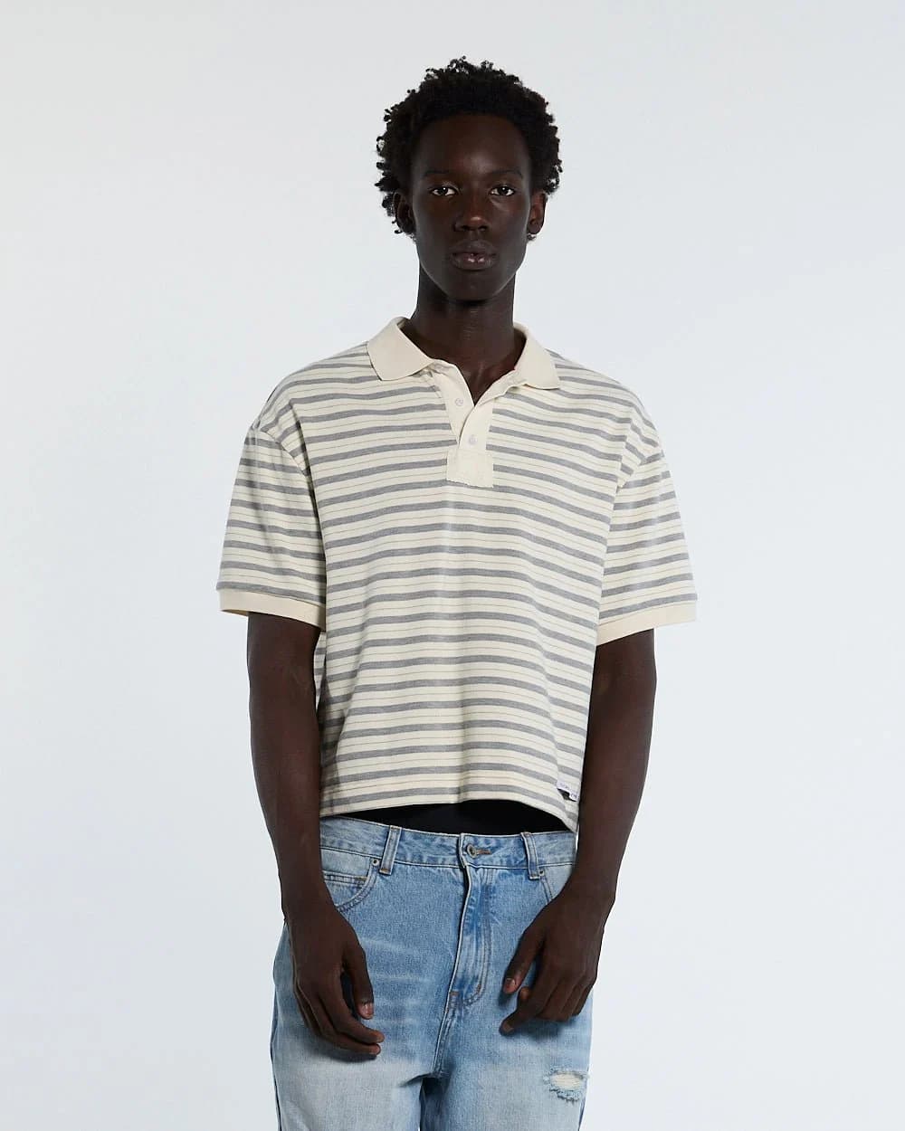 COURT FIELD KNIT POLO GREY 2